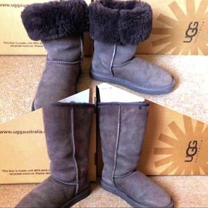 アグUGG Australiaオーストラリアブランド！ートンブーツ23-23.5cm(UK6.5,EU36)ブラウン系♪箱無し200円引き！