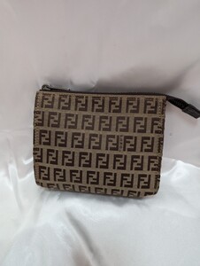 フェンディ ズッカ柄 ズッキーノ ポーチ ブラウン　正規品　FENDI