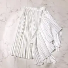 【美品】sacai 変形スカート　プリーツ　チュール　ホワイト　SIZE１