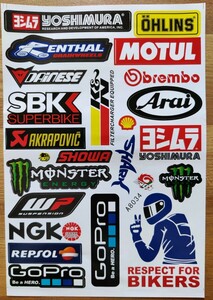 バイク反射+防水ステッカー#Motorcycle Sticker□バイク&モトクロス/#ヨシムラ#Arai#GoPro■A8034×2枚セット：Special Price！1199円