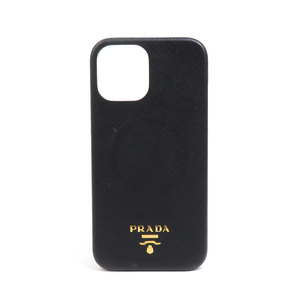 プラダ PRADA スマートフォンケース iPhone12 Pro Maxケース レザー ブラック h30624k