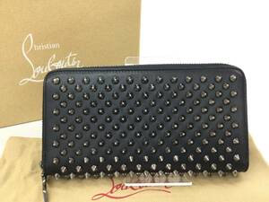 ★本物保証 14,000円値下げ！50030G ★鑑定済美品★ Christian Louboutin ルブタン 財布 パネトーネ ラウンドファスナー 長財布