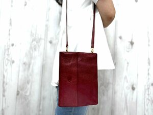 極美品 Cartier カルティエ ヴィンテージ ショルダーバッグ クラッチ バッグ レザー ボルドー 2WAY 75752