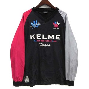 ケルメ KELME サッカー フットサル ピステ Vネック シャツ 長袖 ブラック 黒 L メンズ