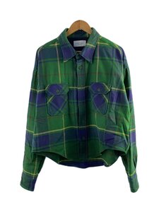 UNUSED◆24AW/CHECK SHIRT/2/コットン/GRN/チェック/US2460