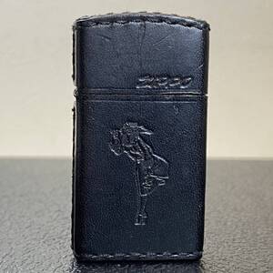 ●【MH-8754】中古品 ZIPPO ジッポライター 1995年 革巻き トランプ柄 ウインディ ガール レディ 石あり 火花〇 喫煙具 【レタパ可】