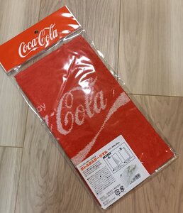 ◆１円スタ～ト★在庫大処分◆ボトルホルダータオルハンカチ（ペットボトルカバーにもなる）・約25x25㎝◆コカ・コーラ柄・赤◆送料185