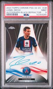 ◆PSA 9 MINT/鑑定品◆ 2024 Topps Chrome PSG Autograph Black Refractor /25 【 Lionel Messi ( リオネル・メッシ ) 】 直筆サインカード