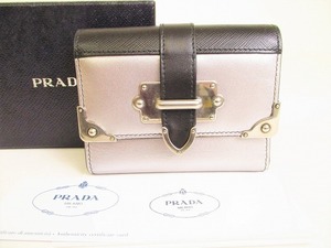 【超希少】 【未使用保管品】 プラダ PRADA シティ カーフレザー 2つ折り 財布 コンパクト財布 コンパクトウォレット メンズ レディース