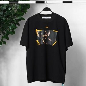 OFF WHITE オフホワイト トップス Tシャツ メンズ レディース シンプル カジュアル ブラック L