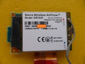 PC部品 M.2規格 4G-LTEモジュールと専用アンテナ Sierra Wireless EM7430 Z460