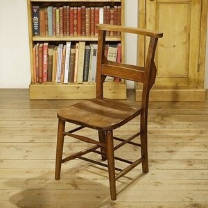 セール★英国イギリスアンティーク家具 1930年代 チャーチチェア Church Chair チャペルチェア Box付 エルム材 B199