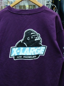 XLARGE エクストララージ バックプリント トレーナー ネイビー (M)　