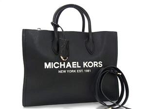 1円 ■極美品■ MICHAEL KORS マイケルコース レザー 2WAY クロスボディ ハンドバッグ ショルダーバッグ 斜め掛け ブラック系 FL0219