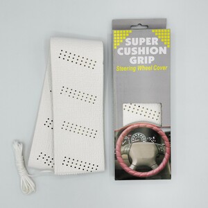 【ホワイト】SUPER CUSHION GRIP 3mm厚 スポーツグリップ ステアリングカバー ハンドルカバー 巻き付け パワーグリップ USDM 【匿名配送】2