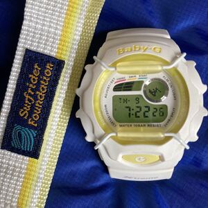 ★即決有★ 限定 サーフライダーファウンデーション Baby-G BGX-130 白色x黄色 系 Surfrider Foundation Baby-G カシオ CASIO動作確認済