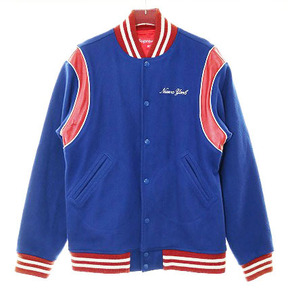 シュプリーム SUPREME 00 NUEVA YORK VASITY JACKET BLUE Mサイズ ヌエボヨーク バーシティ ジャケット スタジアム ジャンパー ブルー☆AA