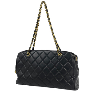 シャネル CHANEL チェーン トートバッグ マトラッセ ショルダーバッグ トートバッグ レザー ブラック レディース 【中古】