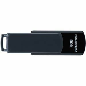 【新品】プリンストン USBフラッシュメモリー回転式キャップレス 8GB グレー/ブラック PFU-T3UT/8GA 1セット（10個）
