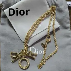 Dior ゴールド アルファベット チャーム ネックレス 正規品鑑定済