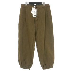 メゾンマルジェラ Maison Margiela 22SS 白タグ Padded Wool Trousers 中綿入り ウールパンツ スラックス 46 カーキ S30KA0621 S44578