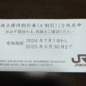 匿名配送 送料無料 JR東日本 株主優待鉄道割引券 2枚