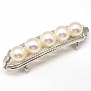 テリ抜群!!＊MIKIMOTO(ミキモト)K14WGアコヤ本真珠帯留め＊o ◎約6.7g jewelry 和装 小物 着物 EC2/EC2