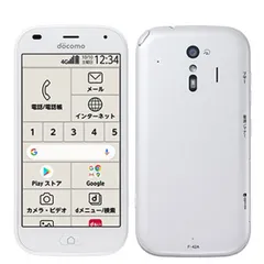 【中古】 F-42A らくらくスマートフォン ホワイト SIMフリー 本体 ドコモ Aランク スマホ【送料無料】 f42aw8mtm