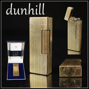 【玉】ZC346 【dunhill】 ダンヒル ガスライター ゴールド／箱の壊れあり 発火確認済み美品 ｒ