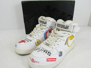 ■■NIKE ナイキ シュプリーム スニーカーSUPREME AIR FORCE 1 MID 07 ホワイト 27㎝■■