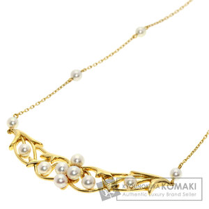 MIKIMOTO ミキモト リーフモチーフ ベビーパール 真珠 ネックレス K18イエローゴールド レディース 中古