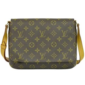 本物 ルイヴィトン LOUIS VUITTON LV ミュゼットタンゴ ショート モノグラム ショルダーバッグ ブラウン M51257