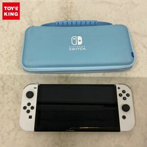 1円〜 動作確認/初期化済 箱無 Nintendo Switch 有機ELモデル HEG-001 ホワイト ポーチ付