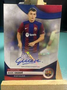 ●A404:MARC CASADO AUTO REFRACTOR 2022-23 TOPPS CHROME FC BARCELONA TEAM SET 直筆サイン完璧 大ブレイク中