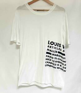 一円スタート LOUIS VUITTON 半袖Tシャツ サイズXL 16AW ベロアボルドースタンプ メッセージTシャツ WHT ルイヴィトン