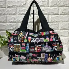 LeSportsac レスポートサック　トートバッグ　ボストンバック　ブラック