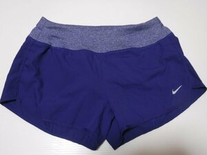 NIKEナイキランニング★インナーパンツ付き★ローライズ青ショートパンツ★M