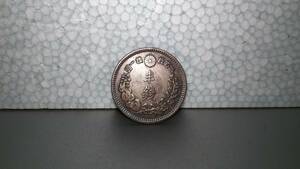 半銭銅貨 明治16年 竜図 波ウロコ 1/2SEN 美品? 【1883 大日本 古銭 旧貨幣 コイン メダル ヴィンテージ アンティーク コレクション