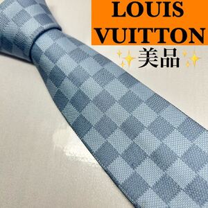 LOUIS VUITTON ルイヴィトン 現行タグ 美品 ネクタイ ダミエ 人気 シルク100 ハイブランド