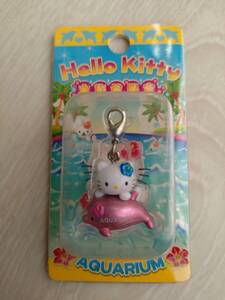 SANRIO　ご当地　キティ　水族館限定　2007年　イルカ　ピンク　ファスナー　マスコット　キーホルダー　サンリオ　HELLO KITTY　レトロ　