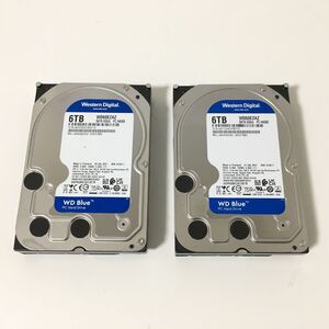 ★動作確認済★Western Digital ウェスタンデジタル WD Blue 3.5インチ ハードディスク 6TB HDD WD60EZAZ (SATA) 2021年製 2台セット