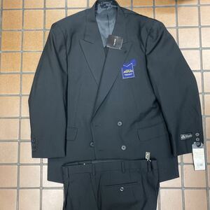 新品高級MIYUKIフォーマル ダブルスーツセットアップ　漆黒の黒　御幸サイズBE3 礼服喪服 冠婚葬祭 日本製　台場仕立てウール100% ミユキ