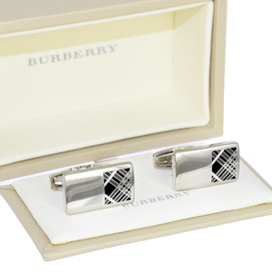 バーバリー カフリンクス カフスボタン ノバチェック シルバーカラー アクセサリー BURBERRY