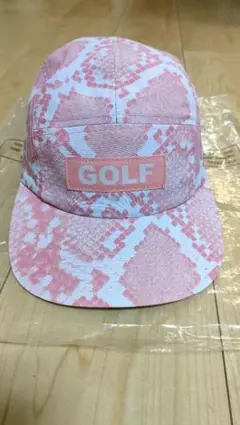 GOLF WANG　キャップ　ヘビ柄　ピンク