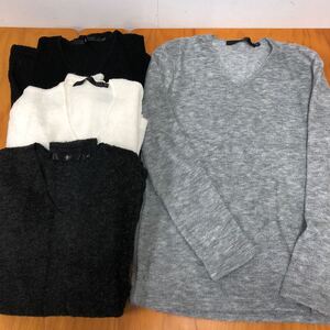 1-205 NOID. ノーアイディー カットソー ロンT プルオーバー 長袖 Tシャツ Sz.1 メンズ ブラック ダークグレー グレー ホワイト パイル