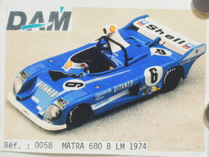 DAM 1/43　 MATRA SIMCA 680 B LM 1974