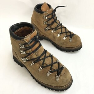 80s以前?Vintage☆Vibram Depose Montagna Bloc/3段表記☆本革/トレッキングブーツ/シューズ【26.5-27.0/茶】Leather/Boots/shoes◇bZ-209