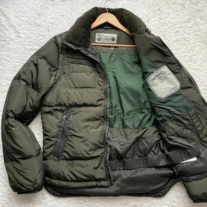 美品/希少XLサイズ●DIESEL ディーゼル ダウン ジャケット ライダース ブルゾン 軽量 裏地総柄 アウター 秋冬 フード カーキ 大きいサイズ