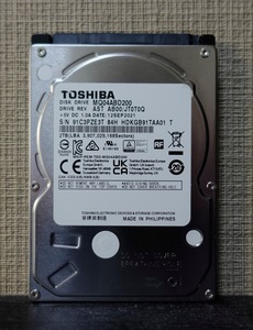 ■正常動作品・動作時間少■TOSHIBA製2.5inch AVコマンド対応HDD 2TB MQ04ABD200