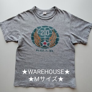 WAREHOUSE★シャドウボーダー★染込みプリントTEE美品★Mサイズ 